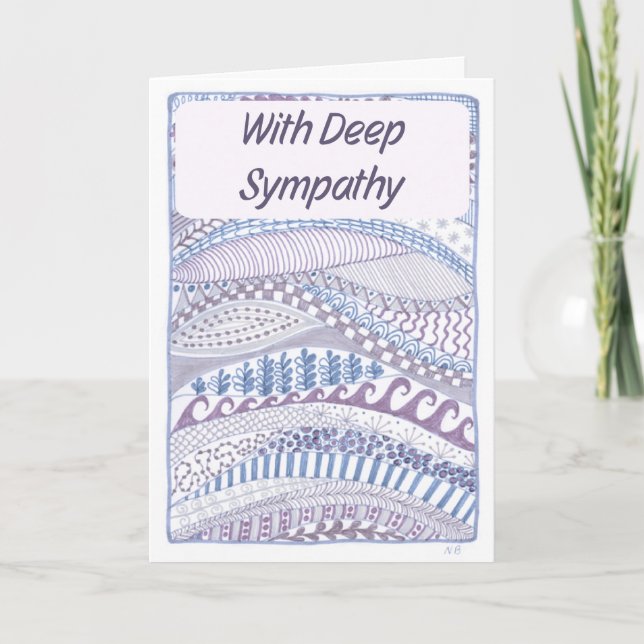 Christian Sympathy Card Purple Striations Design (Front)