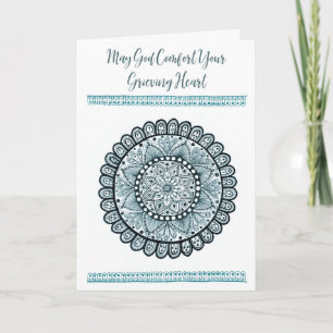 Christian Sympathy Card with Green Medallion