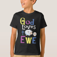 Christian T-Shirt Designs for Kids - God Loves Ewe