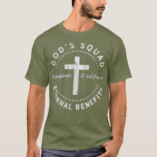 Christian T Shirt Gods Squad Forgiven Cross