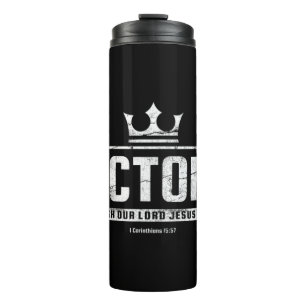 Christian T Shirt Women Men Victory In Jesus Bib Thermal Tumbler