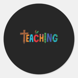 Christian Teacher Teaching Tiny Disciples Faith Me Classic Round Sticker