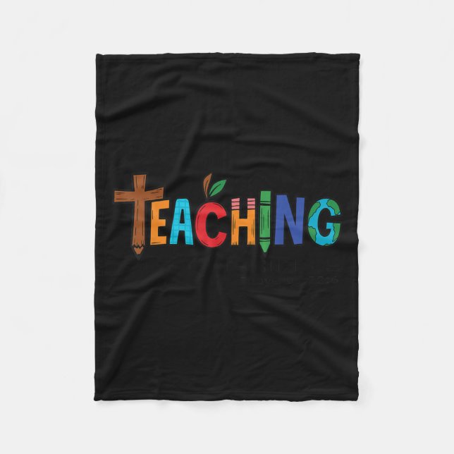Christian Teacher Teaching Tiny Disciples Faith Me Fleece Blanket (Front)