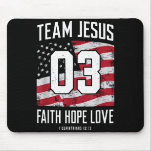 Christian - Team Jesus 03 Faith Hope Love Mouse Mat