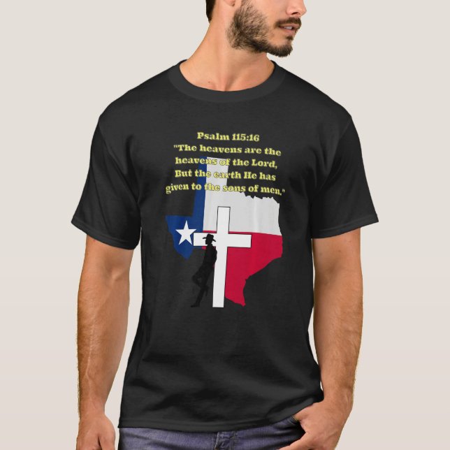 Christian Texas Cowboy Religious Prayer Jesus Bibl T-Shirt (Front)