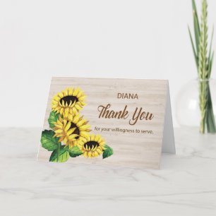 Christian Thank you for Service Personalise Name  Card
