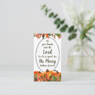 Christian Thanksgiving Prayer Oh Give Thanks Place Card