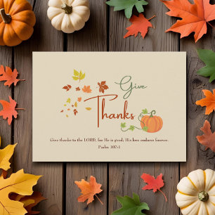 Christian Thanksgiving Psalm 107:1 Custom Family Holiday Card