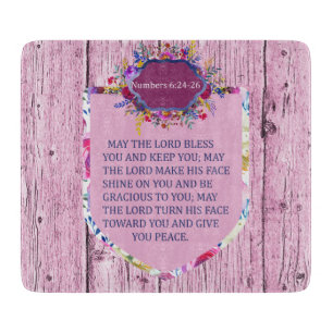 Christian The Blessing Pink Floral Bible Verse Cutting Board