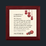 Christian | THE LORD BLESS YOU | Christmas Baubles Gift Box<br><div class="desc">This is a stylish, festive CHRISTMAS BAUBLES Keepsake gift box, with red glittery look baubles. There is an inspirational Christian message based on the Bible passage from Numbers 6, which starts MAY THE LORD BLESS YOU AND KEEP YOU, and has been adapted as a CHRISTMAS BLESSING. At the bottom, you...</div>