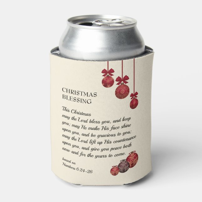 Christian THE LORD BLESS YOU Christmas Can Cooler (Can Front)