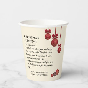 Christian   THE LORD BLESS YOU   Christmas Paper Cups