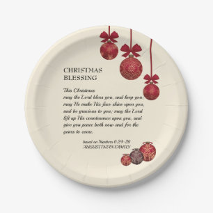 Christian   THE LORD BLESS YOU   Christmas Paper Plate