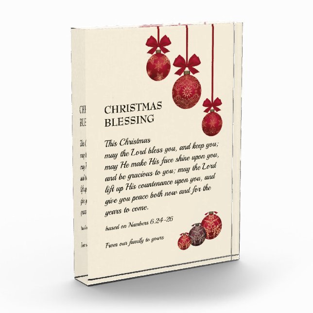 Christian | THE LORD BLESS YOU | Christmas Photo Block (Left)