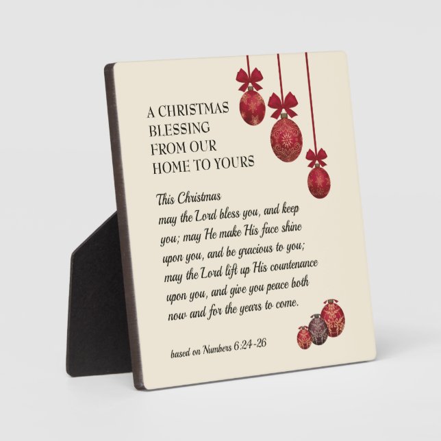 Christian | THE LORD BLESS YOU | Christmas Plaque (Front)