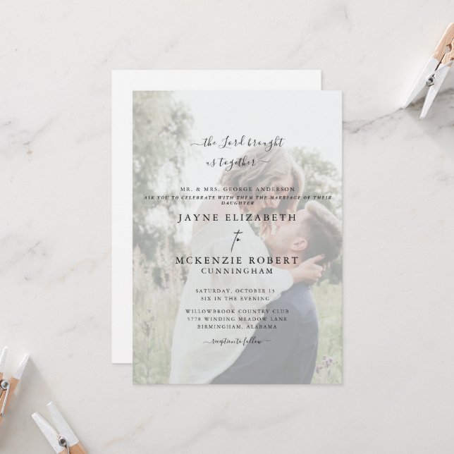 Christian The Lord Brought Us Together Photo II Invitation (Front/Back In Situ)