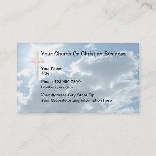 Christian Themed Cross And Sky Business Card