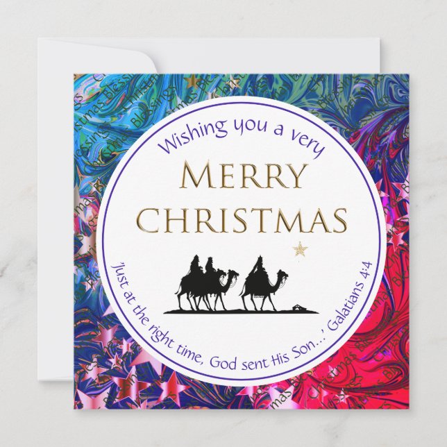 Christian THREE WISE MEN Christmas Holiday Card (Front)