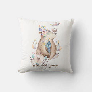 Christian Throw Cushion Nursery Woodland Animals