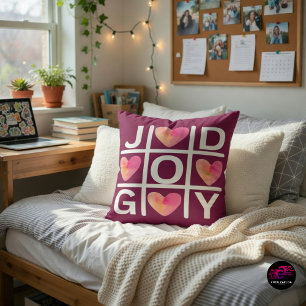 Christian Tic Tac Toe Joy God Hearts Cushion