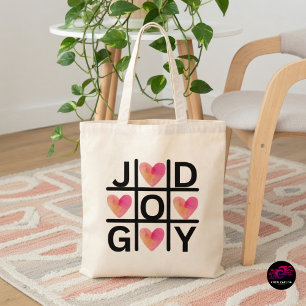 Christian Tic Tac Toe Joy God Hearts Tote Bag