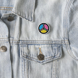 Christian Trinity & Jesus Fish Symbol 3 Cm Round Badge