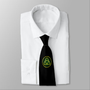 Christian Trinity Symbol Green Black Tie