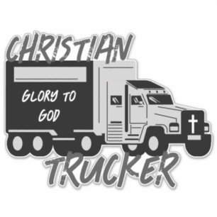 Christian Trucker Glory To God Grunge Cross Decal