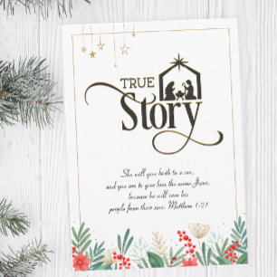 Christian True Story Christmas Bible Verse Holiday Card