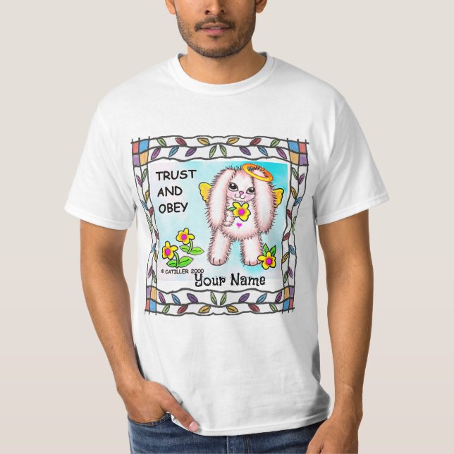Christian trust god bunny T-Shirt (Front)