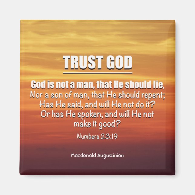 Christian TRUST GOD Numbers 23:19  Magnet (Front)
