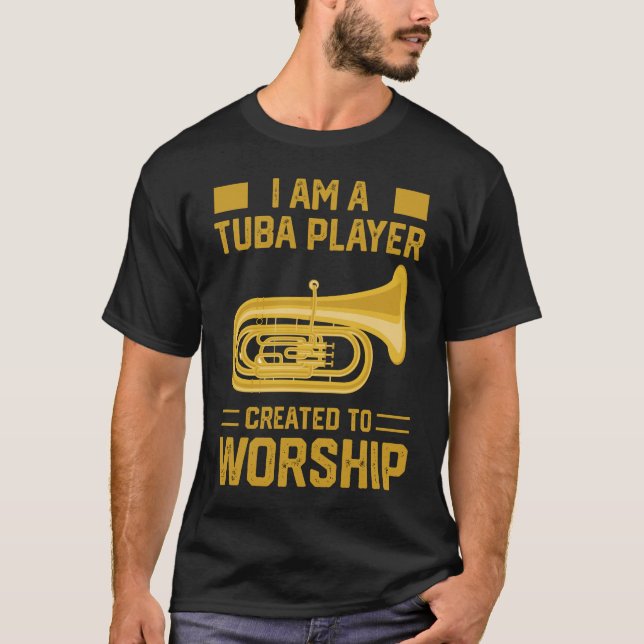 Christian Tuba Player Marching Band T-Shirt Gift (Front)