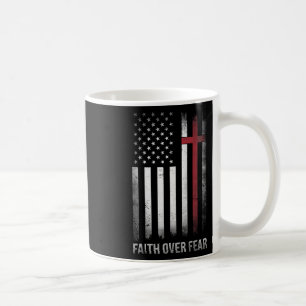 Christian Us Usa Flag American Christ Faith Over F Coffee Mug