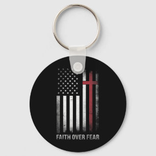 Christian Us Usa Flag American Christ Faith Over F Key Ring