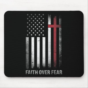 Christian Us Usa Flag American Christ Faith Over F Mouse Mat