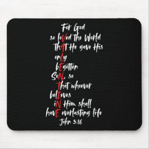 Christian Valentine Bible Verse Jesus John 316 Fai Mouse Mat