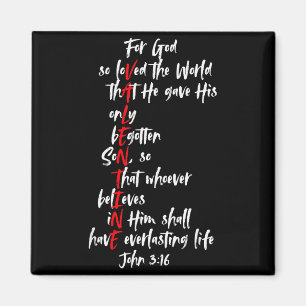 Christian Valentine Bible Verse Jesus John 3_16 Fa Magnet