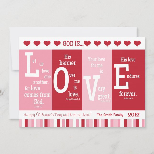 Christian Valentine Card "God is LOVE" Bible Verse (Front)