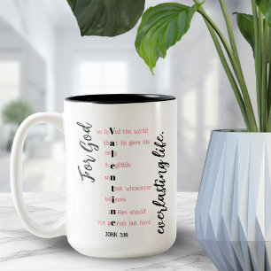Christian Valentine Day Personalised Romantic Gift Two-Tone Coffee Mug