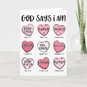 Christian Valentine God Says Bible Verses Hearts F Card
