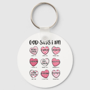 Christian Valentine God Says Bible Verses Hearts F Key Ring