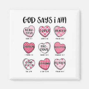 Christian Valentine God Says Bible Verses Hearts F Magnet