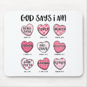 Christian Valentine God Says Bible Verses Hearts F Mouse Mat