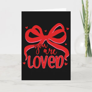 Christian Valentine Loved Coquette Bow Bible Verse Card
