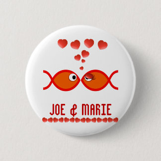Christian Valentine Symbols - Orange v1 6 Cm Round Badge