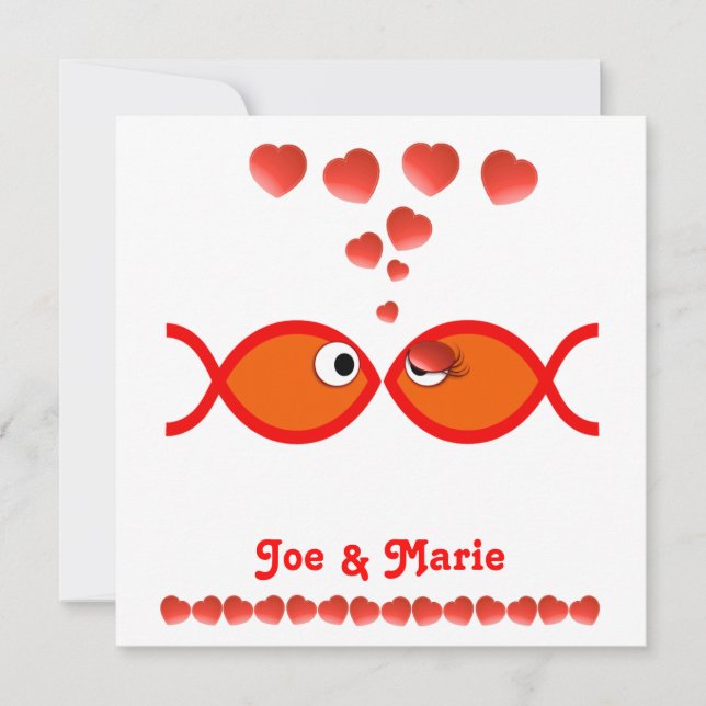 Christian Valentine Symbols - Orange v1 Holiday Card (Front)