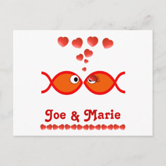 Christian Valentine Symbols - Orange v1 Holiday Postcard
