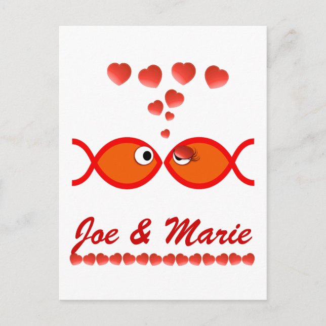 Christian Valentine Symbols - Orange v1 Holiday Postcard (Front)