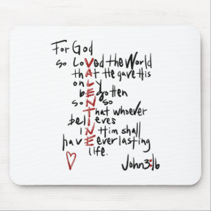 Christian Valentines John 3_16 For God So Loved Th Mouse Mat