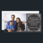 Christian Vintage Chalkboard Christmas Photo Cards<br><div class="desc">This design features a dark grey chalkboard style background and a beautiful ornate vintage border.  It reads "Glory to God in the Highest".  Personalise these pretty cards with your own photo and personal message.</div>